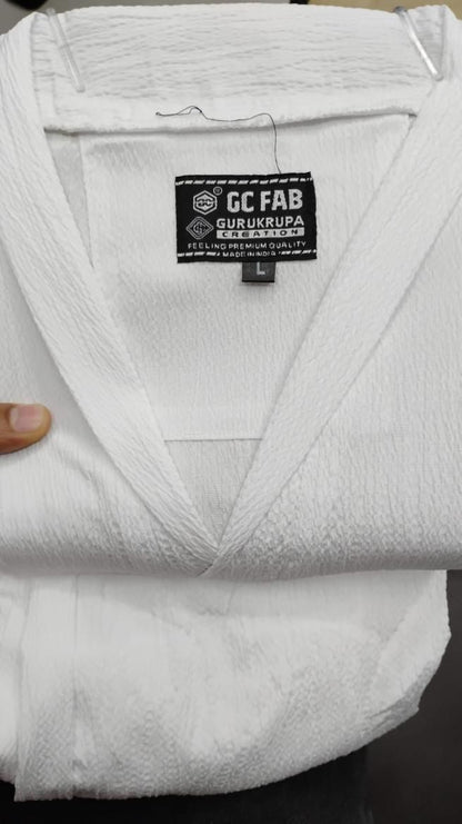 Men's Crinkled Co-Ord Set White