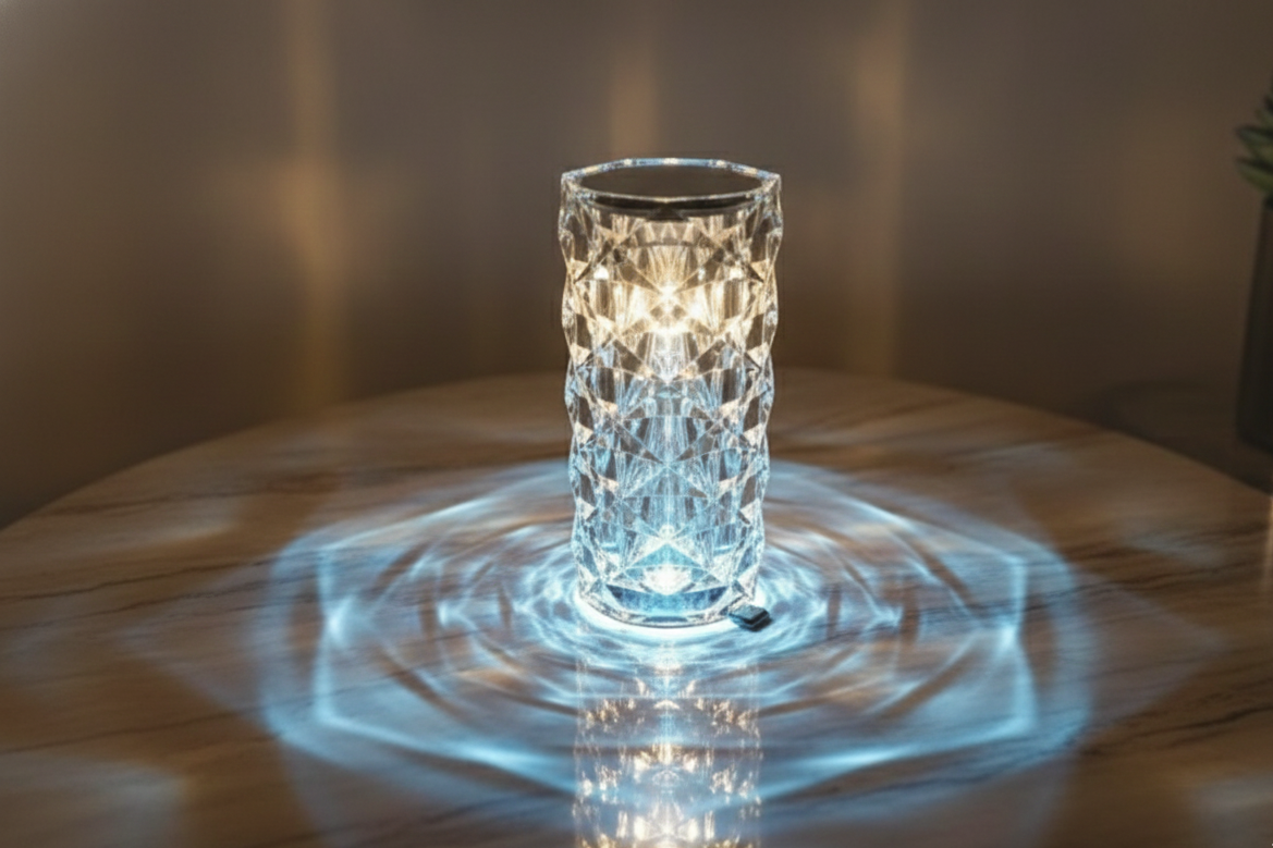 Crystal Table Lamp 16 Color Changing RGB Rose Diamond (Multi-Color)