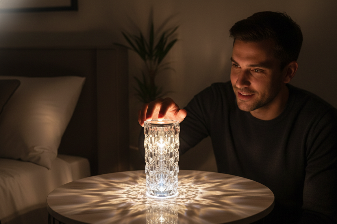 Crystal Table Lamp 16 Color Changing RGB Rose Diamond (Multi-Color)